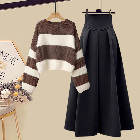 セーター+ブラック/スカート