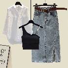 ブラック/キャミソール+ホワイト/シャツ+スカート