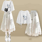 ホワイト04/Tシャツ+ホワイト/スカート